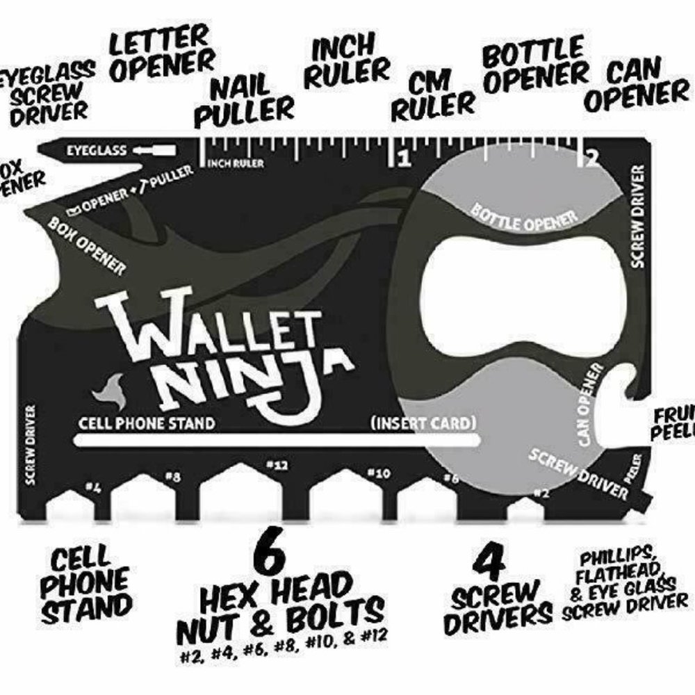 Wallet Tool 18 in 1 multi use tool with Case